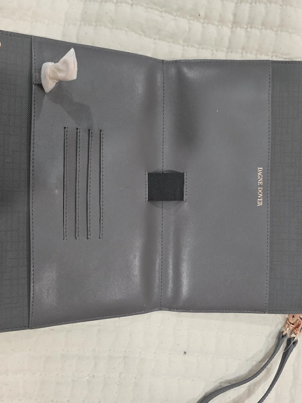 DAGNE DOVER Wristlet Clutch - Gray with Rose Gold Hardware